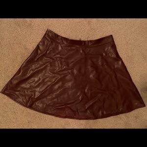 Faux Leather Skater Skirt